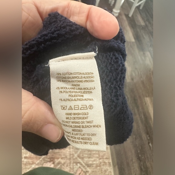 Free People Mini Sweater Dress Navy Blue Fair Isle Nordic Tunic Wool Blend XS - Picture 6 of 6